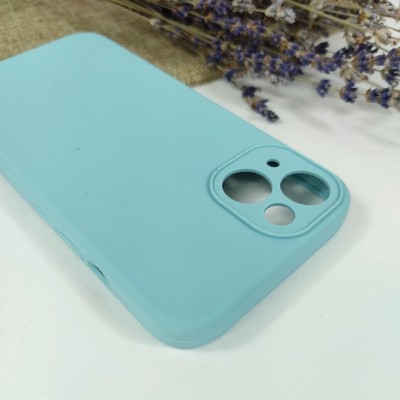 Чехол-накладка для iPhone 13 Mini Silicone Case (без лого) №21, голубой океан
