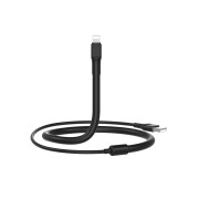 XO NB195 кабель для iPhone 5/6, 2.4А, прорезиненная оплетка, черный