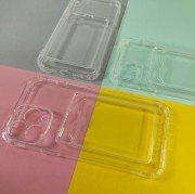 Чехол-накладка силиконовая для Apple iPhone X (с карманом для карты), прозрачный