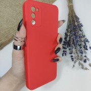 Чехол-накладка для Samsung A03s, силиконовый Breaking Soft Touch с микрофиброй, красный