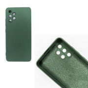 Чехол-накладка для Samsung A32, силиконовый Breaking Soft Touch с микрофиброй, темно-зеленый
