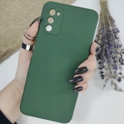 Чехол-накладка для Samsung A03s, силиконовый Breaking Soft Touch с микрофиброй, темно-зеленый