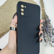 Чехол-накладка для Samsung A03s, силиконовый Breaking Soft Touch с микрофиброй, черный