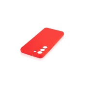 Чехол-накладка для Samsung S22, силиконовый Breaking Soft Touch с микрофиброй, красный