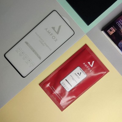 Защитное стекло для Xiaomi Redmi 9A/9C, Full Glue, AMFOX, черный