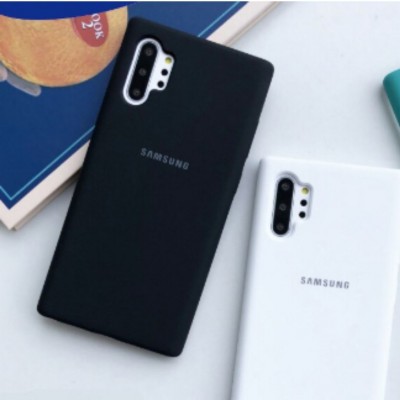 Чехол-накладка для Samsung Note 10 Plus серия "Оригинал", Soft Touch, черный