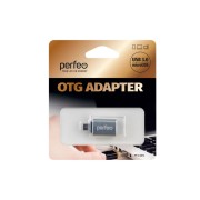 Perfeo adapter USB на micro USB c OTG, 3.0 (PF-VI-O012 Silver), серебряный