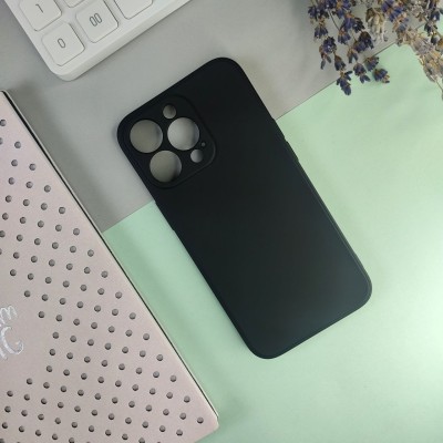 Чехол-накладка для iPhone 12, силиконовый Breaking Soft Touch с микрофиброй, черный