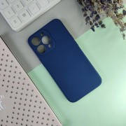 Чехол-накладка для iPhone 13 Pro Max, силиконовый Breaking Soft Touch с микрофиброй, синий
