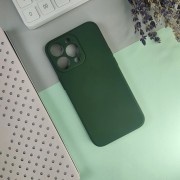 Чехол-накладка для iPhone 13 Pro Max, силиконовый Breaking Soft Touch с микрофиброй, темно-зел