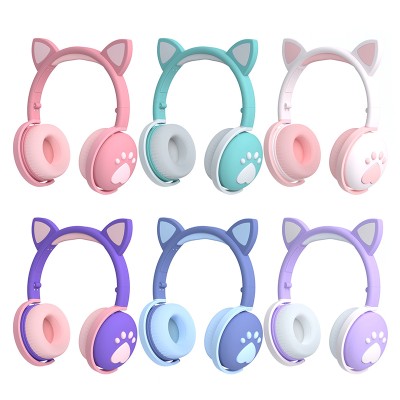 Беспроводные Bluetooth наушники с кошачьими ушками Cat Ear BK1, синий