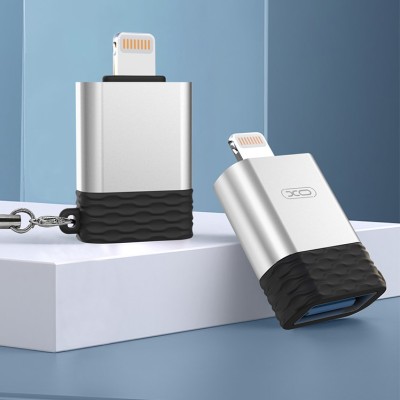 Адаптер XO-NB186, USB/Lighting, серебряный