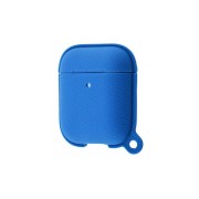 Чехол для кейса AirPods 1&2 Leather Silicone Hang Case, Coast Blue