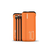 Denmen внешний аккумулятор DP11, 10000 mAh, (4 в 1) Micro USB, Type-C, Lightning, USB, оранжевый