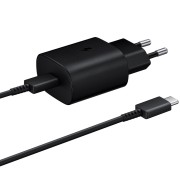 Сетевое зарядное устройство Samsung Travel Adapter USB Type С + кабельType-C, 3A, (25W), черный