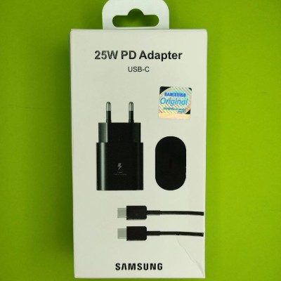 Сетевое зарядное устройство Samsung Travel Adapter USB Type С + кабельType-C, 3A, (25W), черный