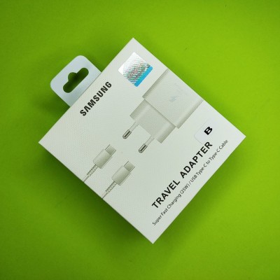 Сетевое зарядное устройство Samsung Travel Adapter USB Type С + кабельType-C, 3A, (25W), белый