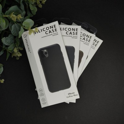 Чехол-накладка силиконовый для iPhone 14 (6.1") Breaking, черный