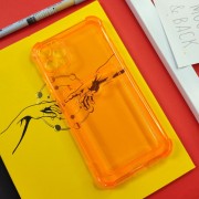 Чехол-накладка силиконовая для iPhone 12 Mini (с карманом для карты), флуоресцентный оранжевый
