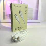 Breaking Кабель для iphone 5/6 Silicone USB-C - Lightning 2.4A, 1m (21640), белый