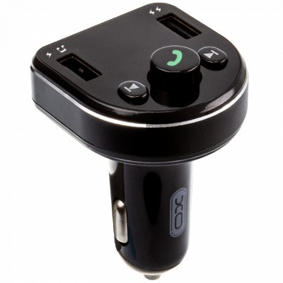АЗУ XO BCC01 2 USB разъема (2.1А) блочок, Bluetooth, FM, Hand-free Phones, черный