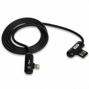XO NB038 кабель для iPhone 5/6, с разъемом lightning для наушников, черный