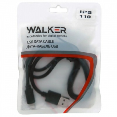 Walker C110 Кабель для iPhone 5/6, в пакете, черный