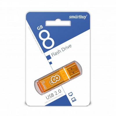 USB 8GB SmartBuy Glossy series (SB8GBGS-Or), оранжевый