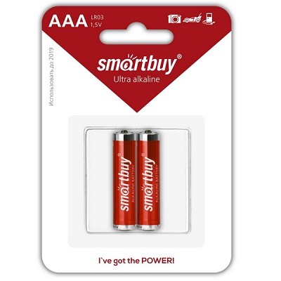 Батарейка алкалиновая Smartbuy LR03/2B (2 в комплекте - цена за 1шт ) (SBBA-3A02B)