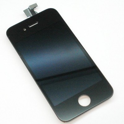 Дисплей iPh 4G в сборе с тачскрином и рамкой (ОАЭ), черный