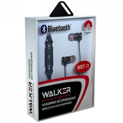 Наушники WALKER Bluetooth WBT-11, черный