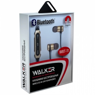 Наушники WALKER Bluetooth WBT-11, золотой
