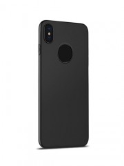 Чехол-накладка силиконовый черный матовый для iPhone 7 Plus, с вырезом под логотип