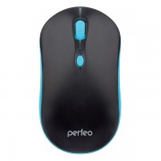 Perfeo мышь оптическая "MOUNT", 4 кн, DPI 800-1600, USB (PF_A4510) кабель 1,5м, черно-голубой