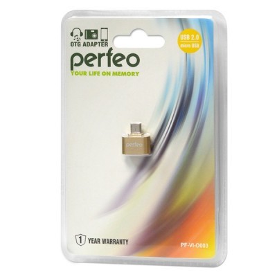 Perfeo USB adapter with OTG (PF-VI-O003 Gold) золотой PF_5045