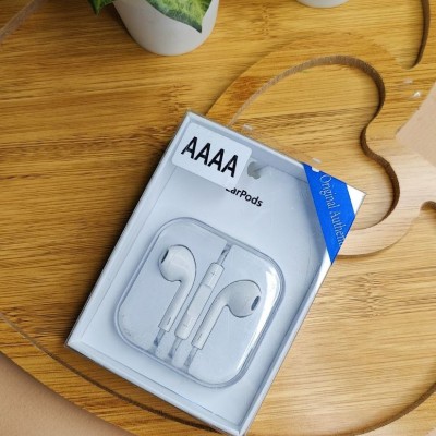 Наушники EarPods для IPhone 5 (MD327/827ZM), AAAA, 3,5мм, в пластиковой упаковке, белый