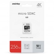 Micro SDXC 128GB Smartbuy Class10 PRO U3 R/W:90/70 MB/s (с адаптером SD)