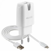 СЗУ Walker WH-21, USB (2А) + кабель для iPhone 5/6/7, белый