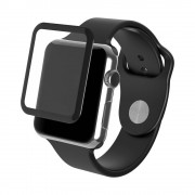 Защитное стекло для Apple Watch 42mm, Temperedglass, черное с металлической рамкой
