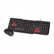 Проводной мультимедийный комплект клавиатура+мышь Smartbuy ONE (SBC-230346-KR), черно-красный