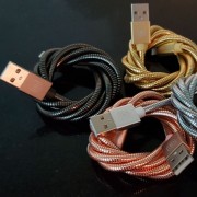 V-Lovable кабель для iPad/iPhone 5, USB - 8 PIN, длина 1 м. металлическая пружина,серебристый