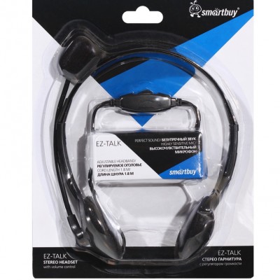 Головная гарнитура пассивная SmartBuy EZ-TALK, рег.громкости, кабель 1.8м (SBH-5000)